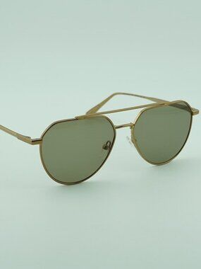 Calvin Klein CK24100S N 771 Men Sunglasses Gold Aviator Frame, Green Lenses